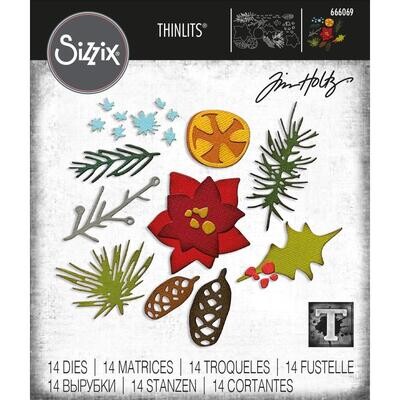 Tim Holtz Sizzix Thinlits Die Modern Festive Christmas 2022 14/pkg