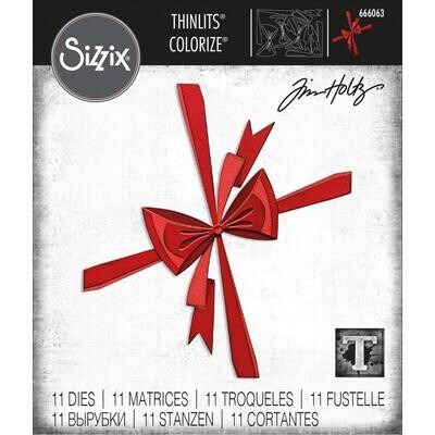Tim Holtz Sizzix Thinlits Die Bowtied Colorize Christmas 2022 11/pkg