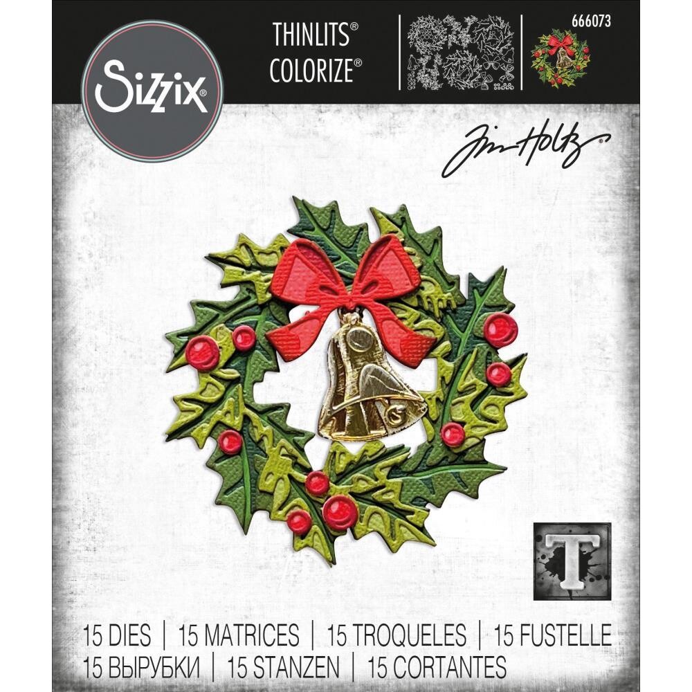 Tim Holtz Sizzix Thinlits Die Yuletide Colorize Christmas 2022 15/pkg