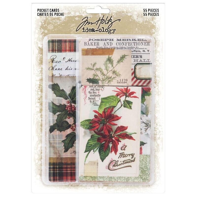 Tim Holtz Idea-ology Christmas 2022 Pocket Cards 55/pkg