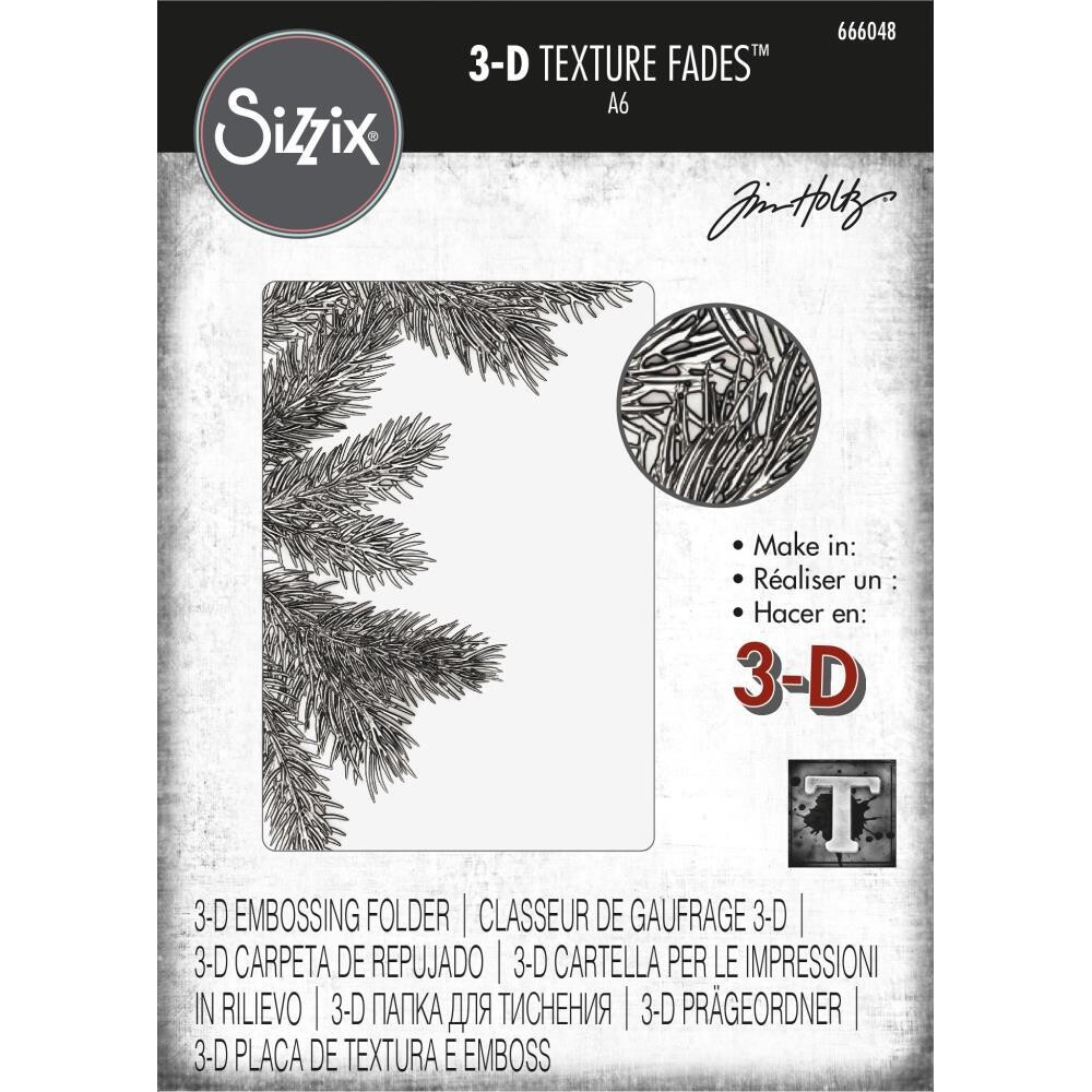 Tim Holtz Sizzix 3-D Texture Fades Pine Branches