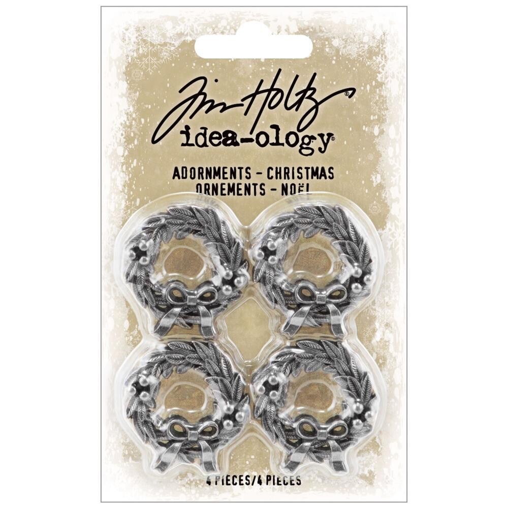 Tim Holtz Idea-ology Christmas 2022 Adornments Christmas 4/pkg