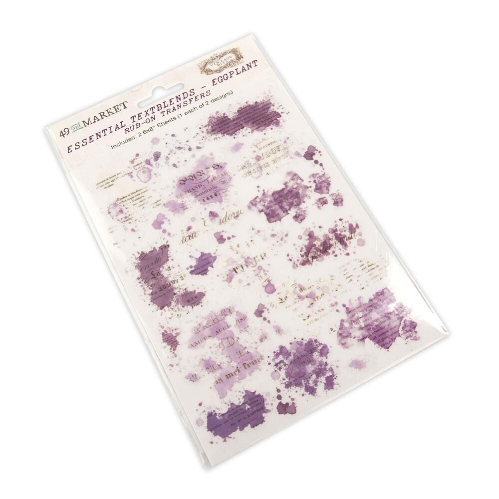 49 and Market Vintage Bits Essential Textblends Rub-ons - Assorted