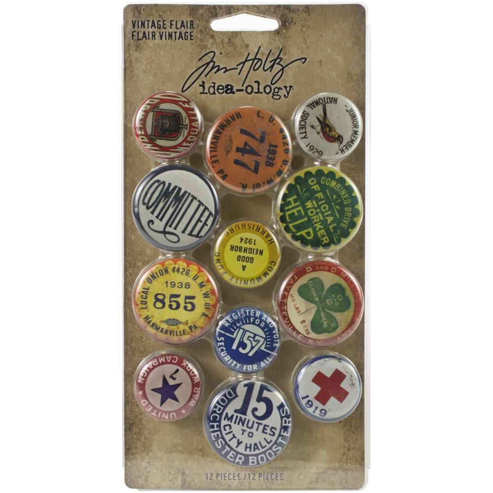 Tim Holtz Idea-ology Vintage Flair 12/pkg