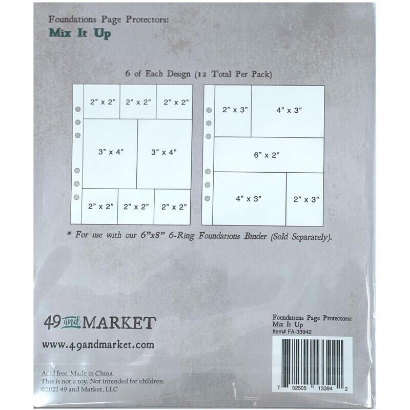 49 and Market Foundations Page Protectors Mix it Up 12/pkg