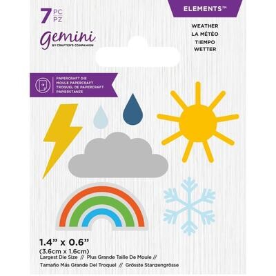 Crafters Companion Gemini Die Set - Elements Mini Weather 7pkg