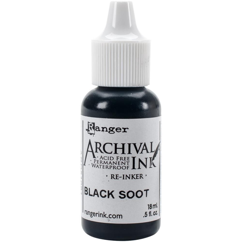 Tim Holtz Distress Archival Ink Re-Inker 14ml - Assorted, Colour: Black Soot