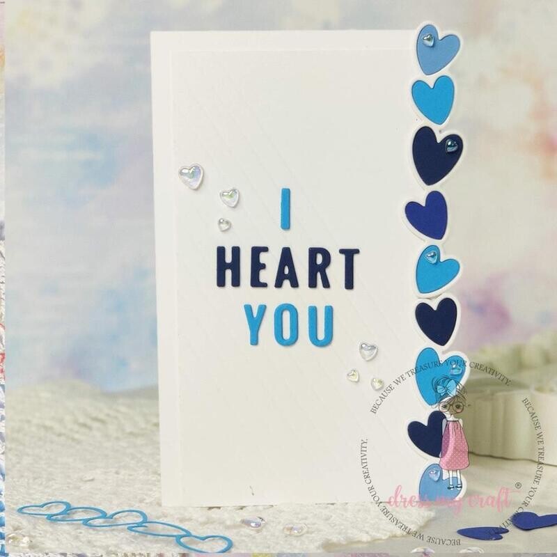 Dress My Craft Water Droplets Hearts - Assorted