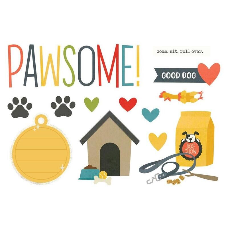 Simple Stories Pet Shoppe Dog Page Pieces 12/pkg