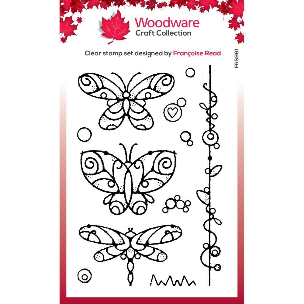Woodware Craft Collection Clear Stamp Set Singles Wired Butterfly 11/pkg
