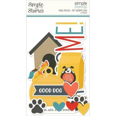 Simple Stories Pet Shoppe Dog Page Pieces 12/pkg