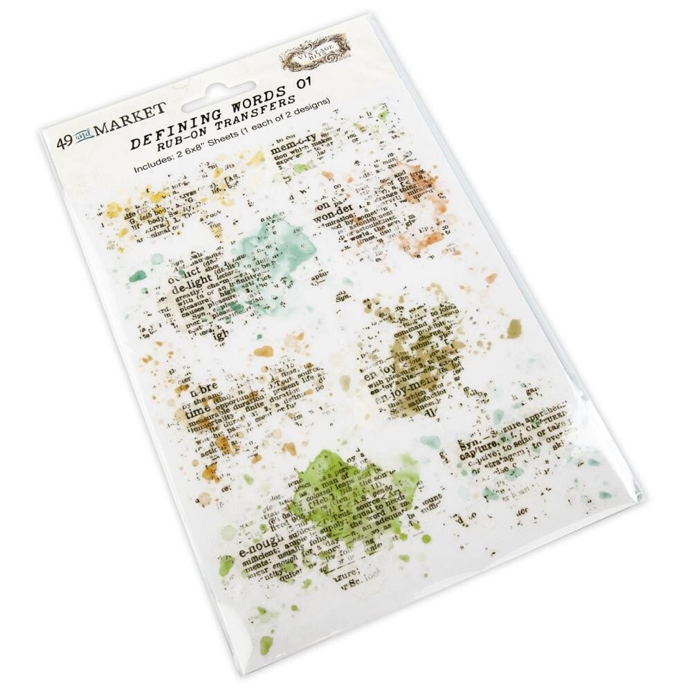 49 and Market Vintage Bits Rub-on Transfers - Defining Words 01