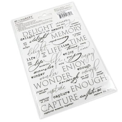 49 and Market Vintage Bits Rub-on Transfers - Defining Words 01