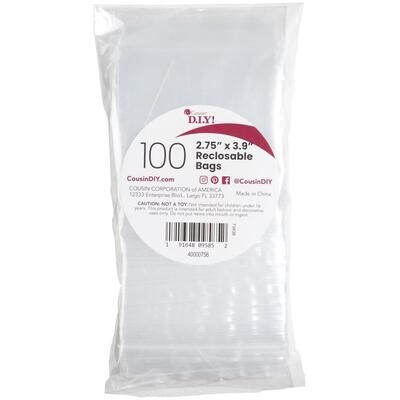 Cousin DIY Reclosable Bags 2.75x3.9&quot; 100 bags