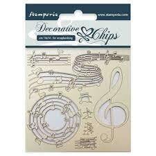 Stamperia Decorative Chips Music 5.5x5.5&quot;