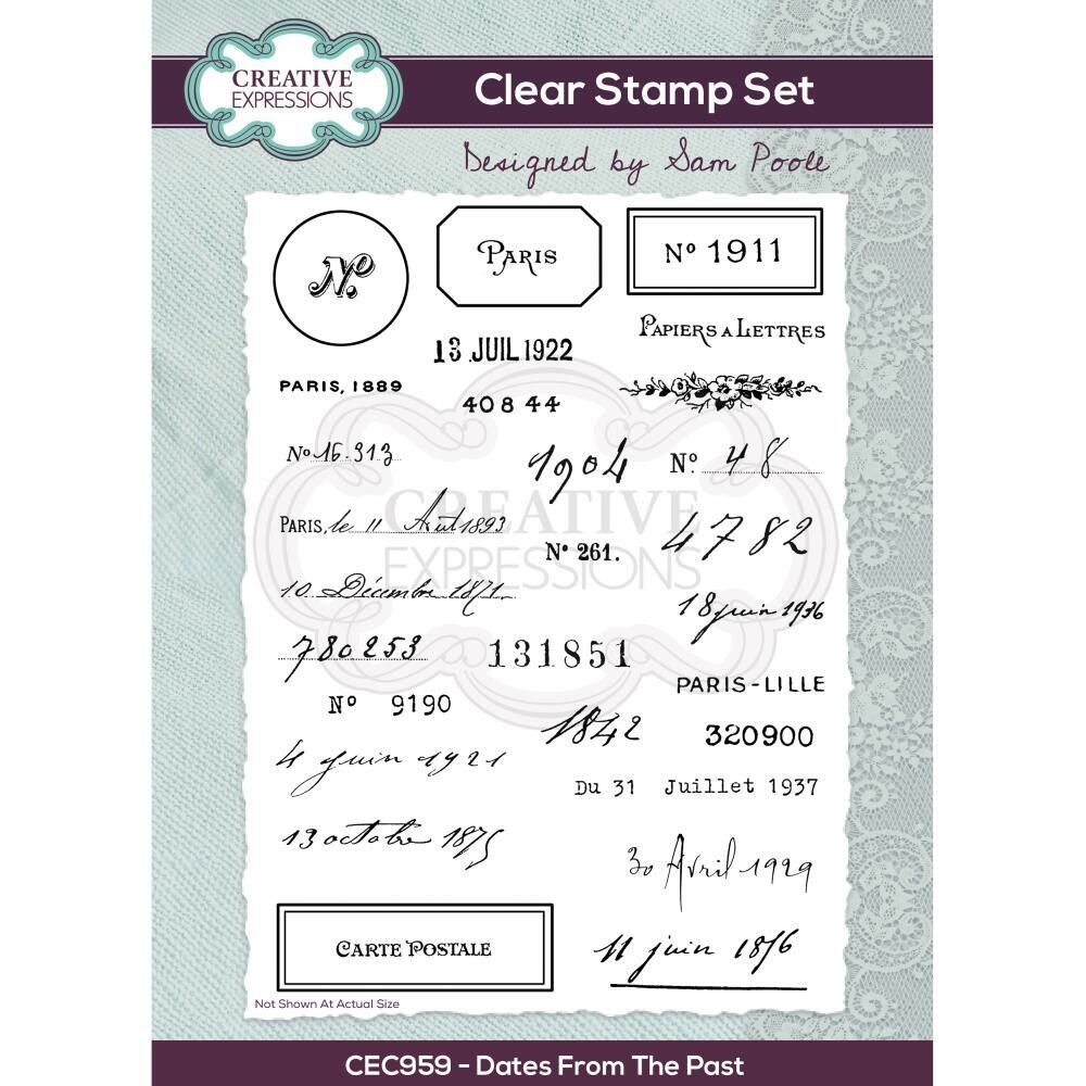 Creative Expressions A5 Clear Stamp Set Dates from the Past