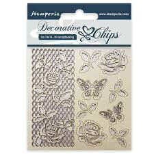 Stamperia Decorative Chips Rose and Butterfly 5.5x5.5&quot;