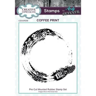 Creative Expressions Rubber Stamp By Andy Skinner Coffee Print