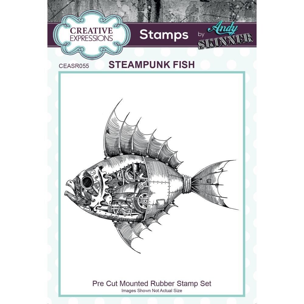 Creative Expressions Rubber Stamp By Andy Skinner Steampunk Fish