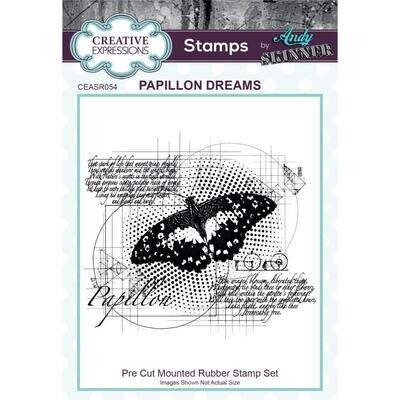 Creative Expressions Rubber Stamp By Andy Skinner Papillon Dreams
