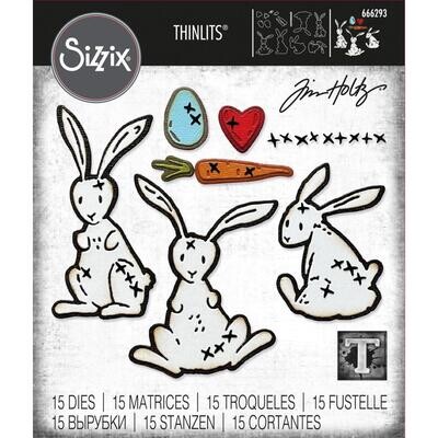 Tim Holtz Sizzix Thinlits Die Bunny Stitch 15/pkg