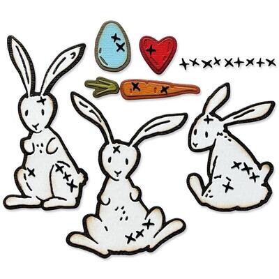 Tim Holtz Sizzix Thinlits Die Bunny Stitch 15/pkg