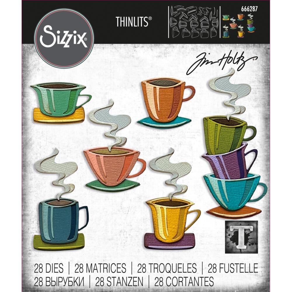Tim Holtz Sizzix Thinlits Die Papercut Cafe 28/pkg