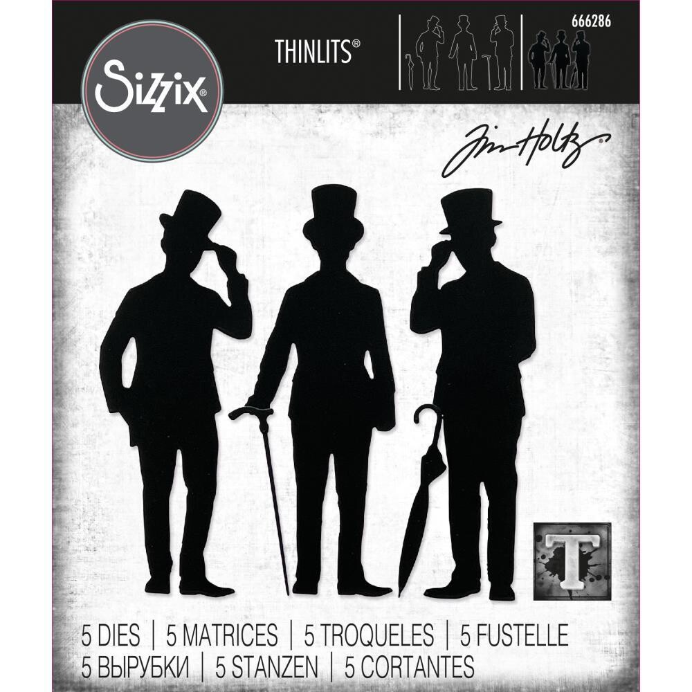 Tim Holtz Sizzix Thinlits Die Gentlemen 5/pkg