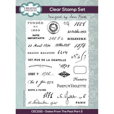 Creative Expressions A5 Clear Stamp Set Dates from the Past Part 2