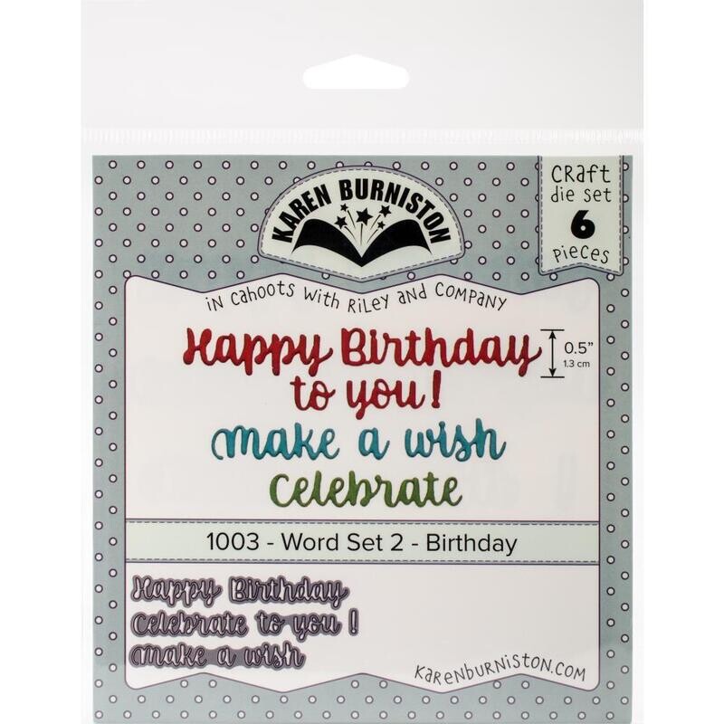 Karen Burniston Die - Word Set 2 - Birthday