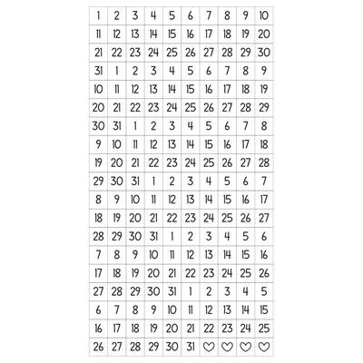 Doodlebug Day to Day Calendar Number Stickers
