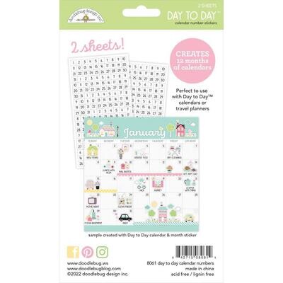 Doodlebug Day to Day Calendar Number Stickers