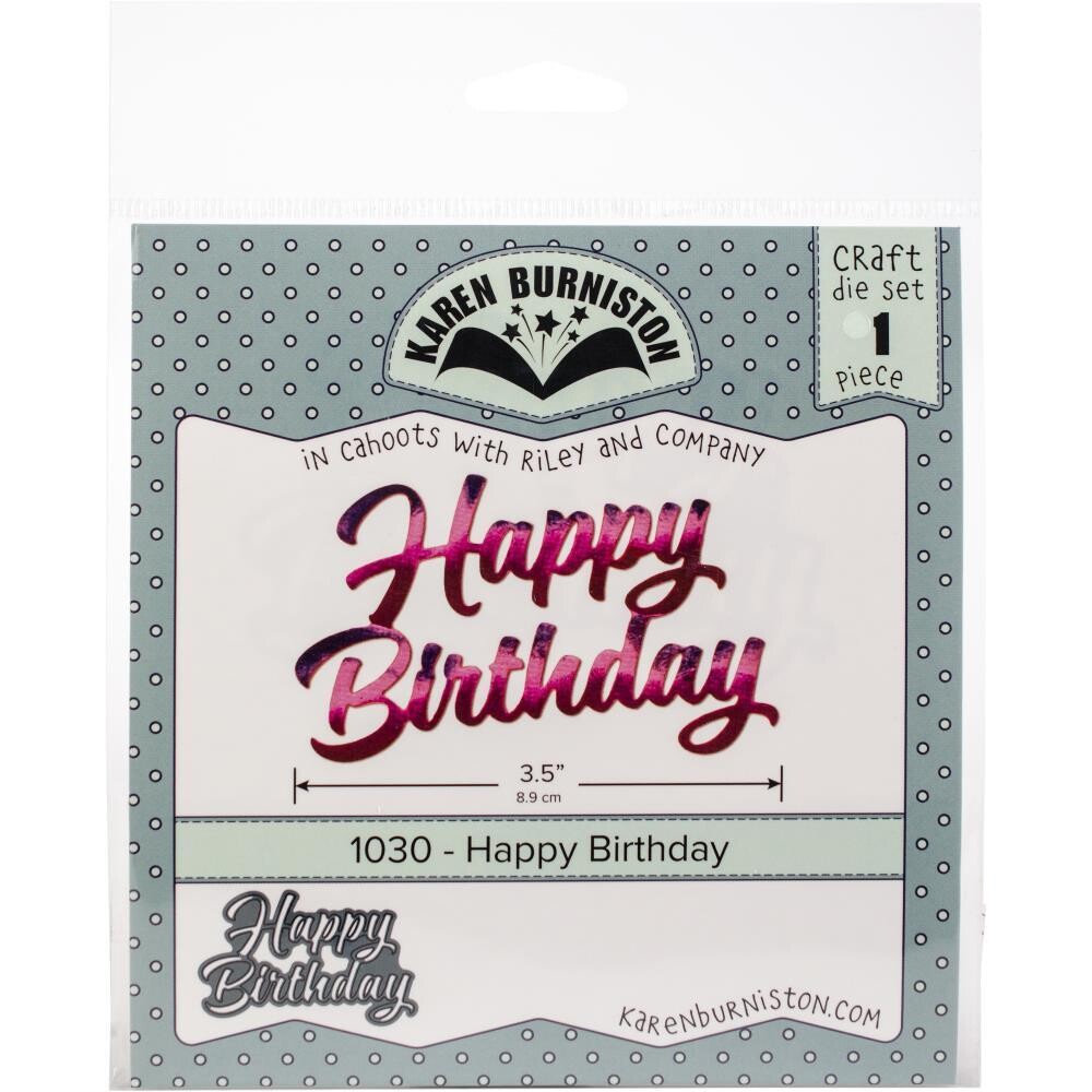 Karen Burniston Die - Happy Birthday plus Shadow Die Sets