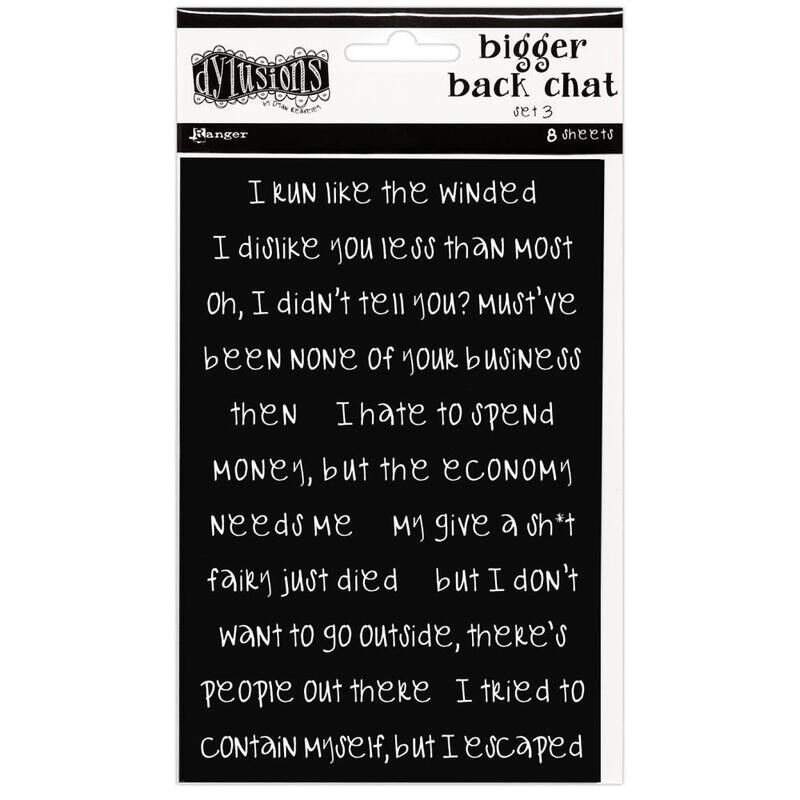 Dylusions Bigger Back Chat Stickers Black Set #3