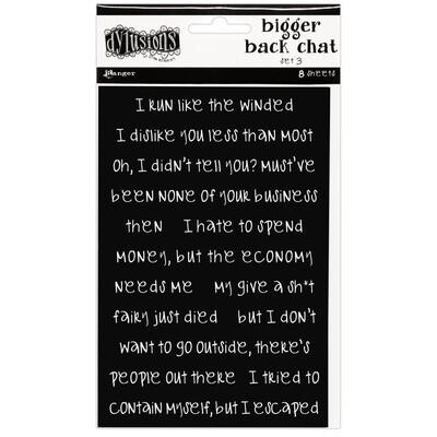 Dylusions Bigger Back Chat Stickers Black Set #3
