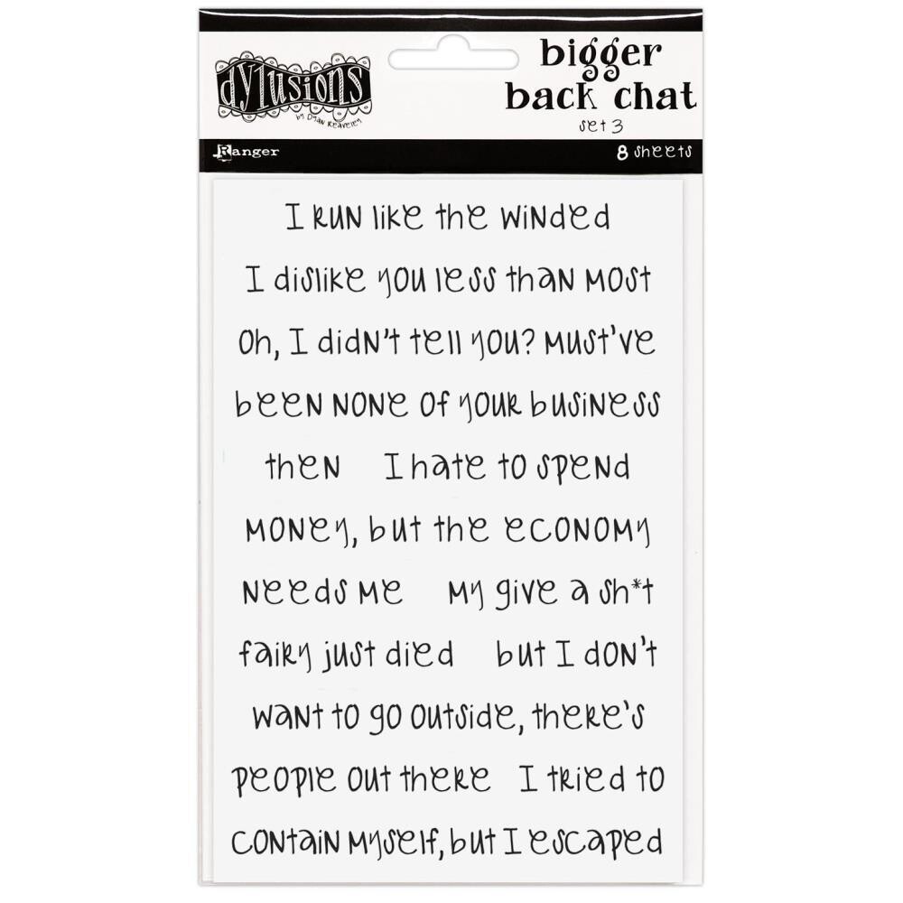 Dylusions Bigger Back Chat Stickers White Set #3