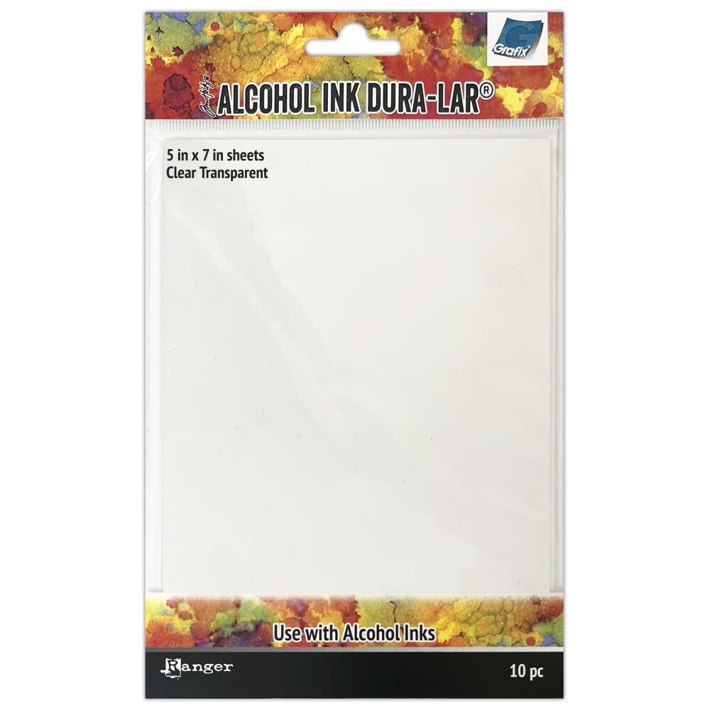 Tim Holtz Alcohol Ink Dura-Lar Clear Transparent 5x7&quot; Sheets 10/pkg