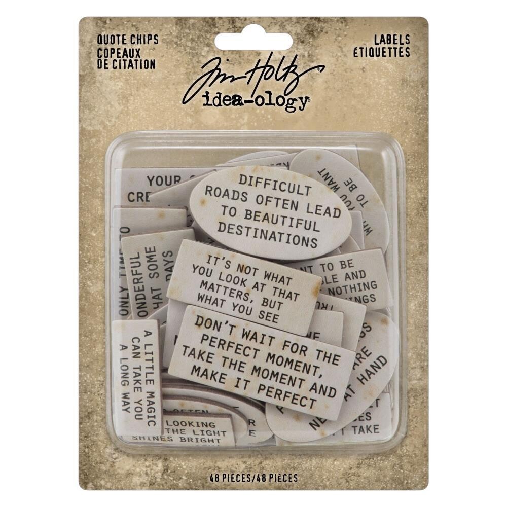 Tim Holtz Idea-ology Chipboard Quote Chips Labels 48/pkg