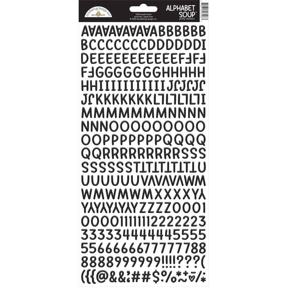 Doodlebug Alphabet Soup Puffy Stickers - Assorted 295/pkg