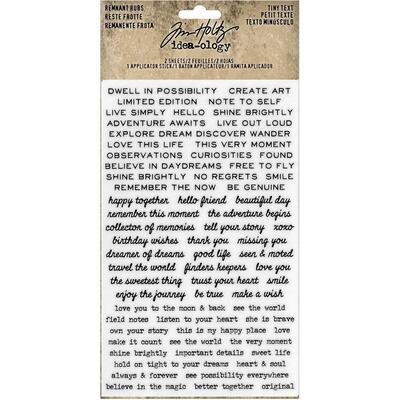 Tim Holtz Idea-ology Remnant Rubs Tiny Text 2/pkg