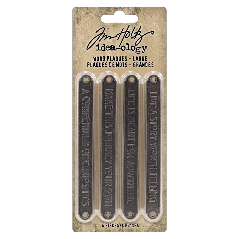 Tim Holtz Idea-ology Word Plaques - Large 4/pkg