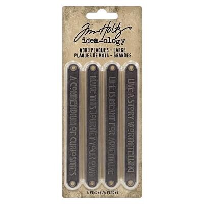 Tim Holtz Idea-ology Word Plaques - Large 4/pkg