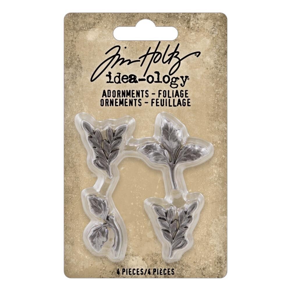 Tim Holtz Idea-ology Adornments Foliage Ornaments 4/pkg