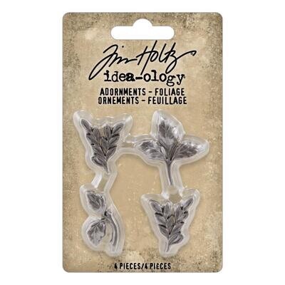 Tim Holtz Idea-ology Adornments Foliage Ornaments 4/pkg