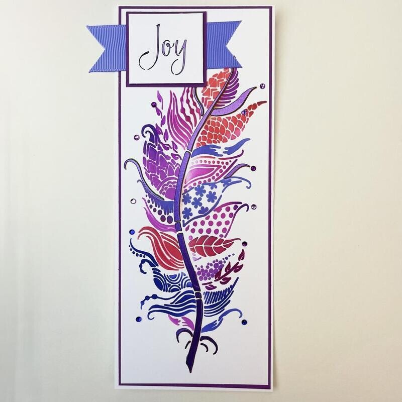 TCW Layered Stencil Slimline 3 part - Joy Feather