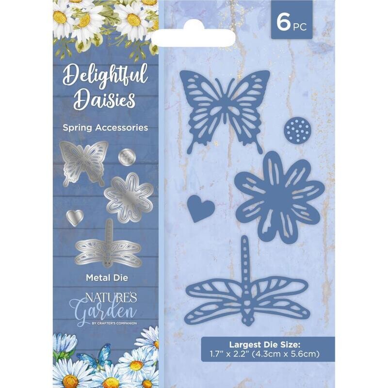 Nature&#39;s Garden Delightful Daisies Spring Accessories Die Set 6/pkg