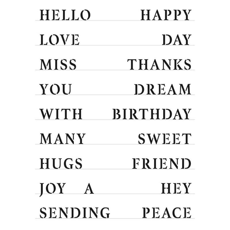 TCW Layered Stencil 8.5x11&quot; - Full Sheet of Good Words