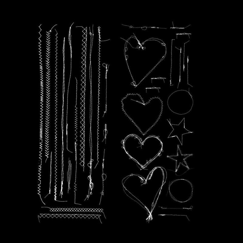 49 and Market Vintage Artistry Rub Ons Roughly Sewn White 2/sheets