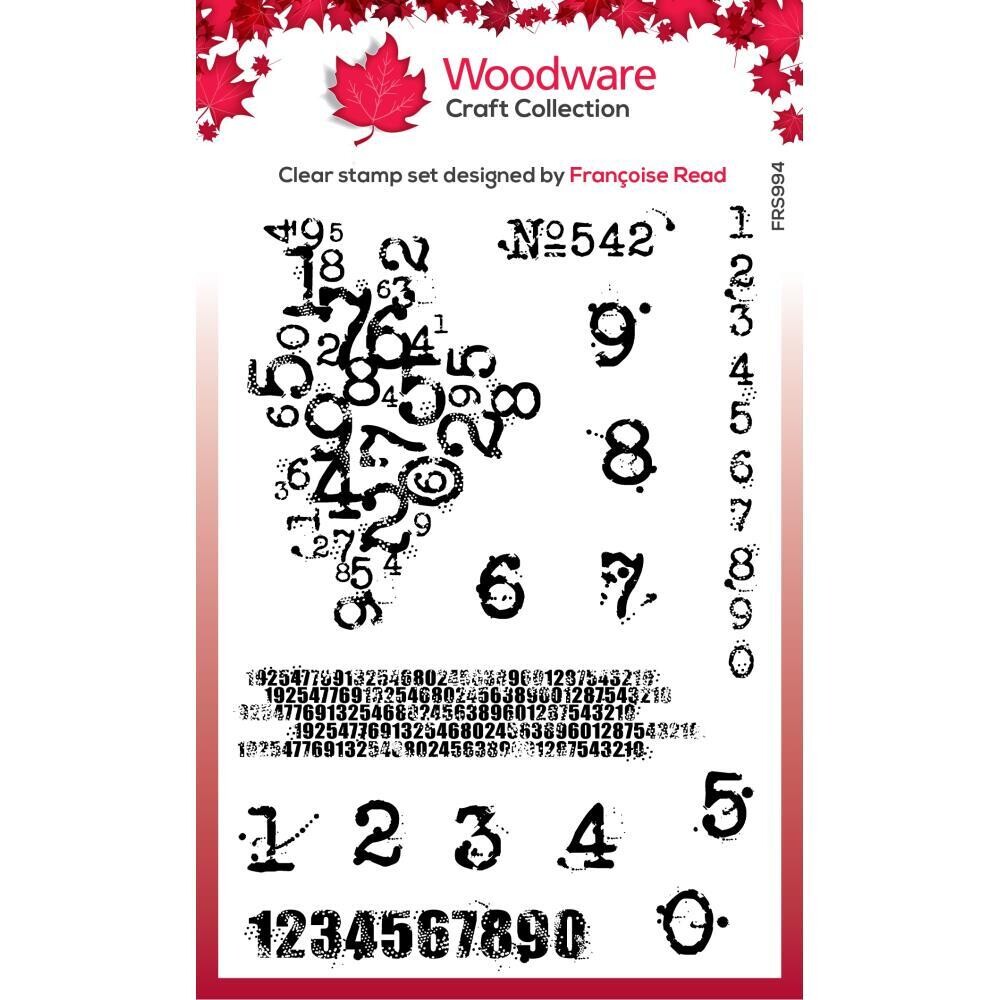 Woodware Craft Collection Clear Stamp Set Inky Numbers 15/pkg