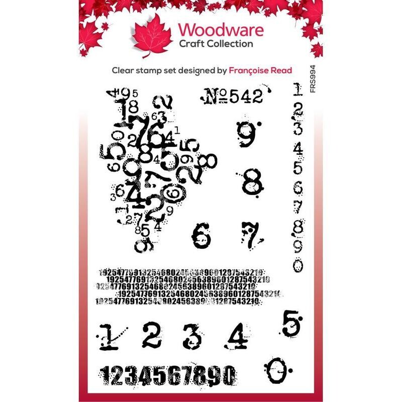 Woodware Craft Collection Clear Stamp Set Inky Numbers 15/pkg